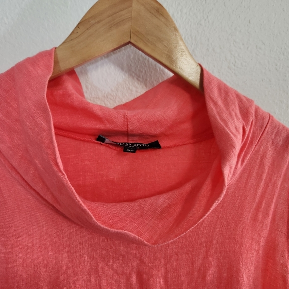 Vivian Shyu Dress Womens Medium Pink Linen Lagenlook Asymmetrical Modern Minimal - Picture 3 of 13